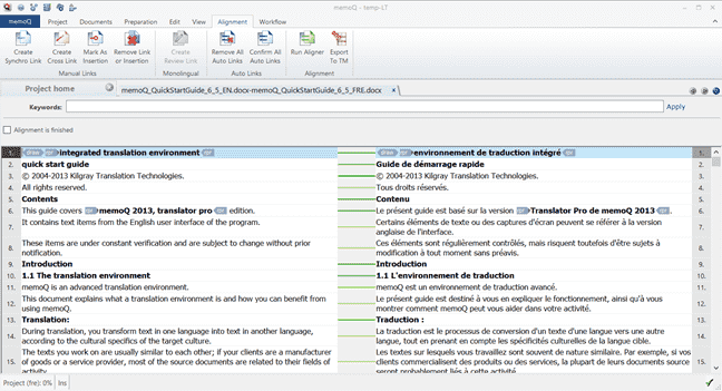 memoQ screenshot