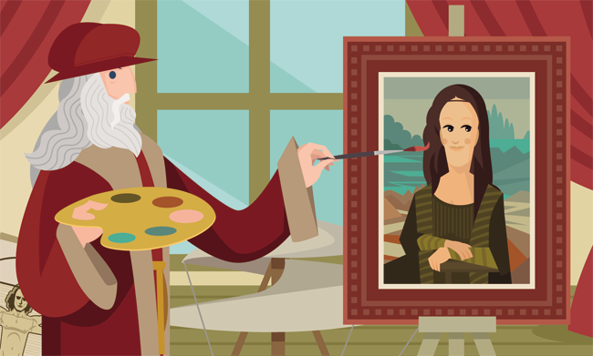 Painting Mona Lisa